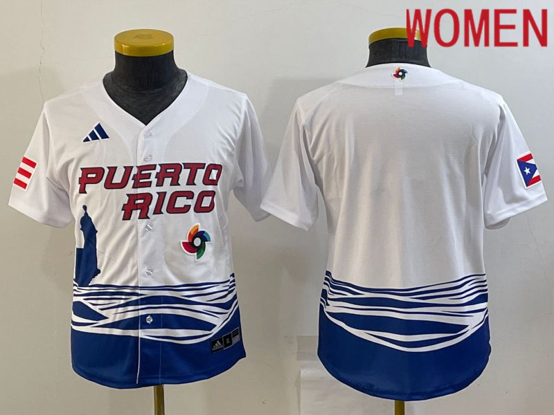 Women 2023 World Cub Blank White MLB Jersey1